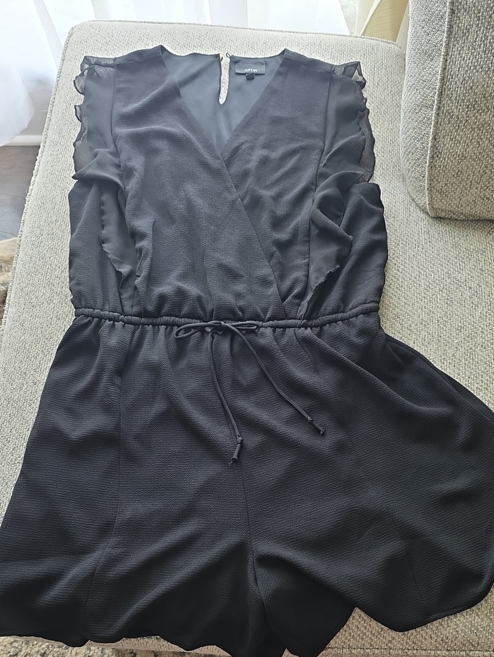 Apt. 9 Black Ruffle-Sleeve Romper